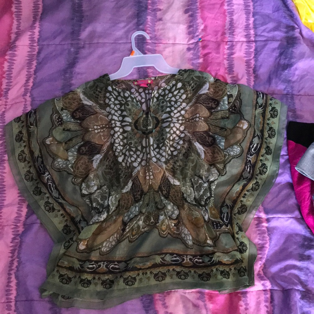 Green peacock blouse
